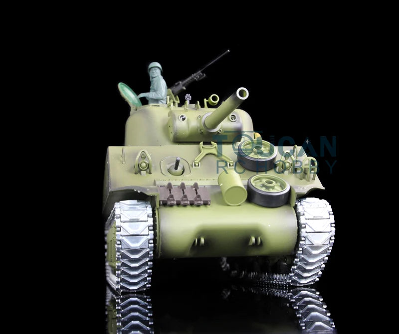 US Stock 1/16 2.4G HENG LONG 7.0 Upgraded M4A3 Sherman RTR Remote Control Tank 3898 Metal Tracks Model TH17671-SMT5
