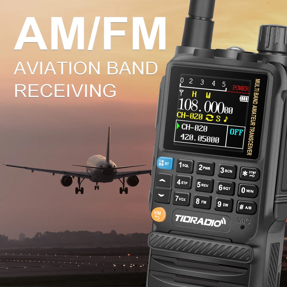 TIDRADIO H3 Walkie Talkie Phone APP Wireless Programming HAM Air Band Long Range Radio USB Type-C Cable Programming &Charge