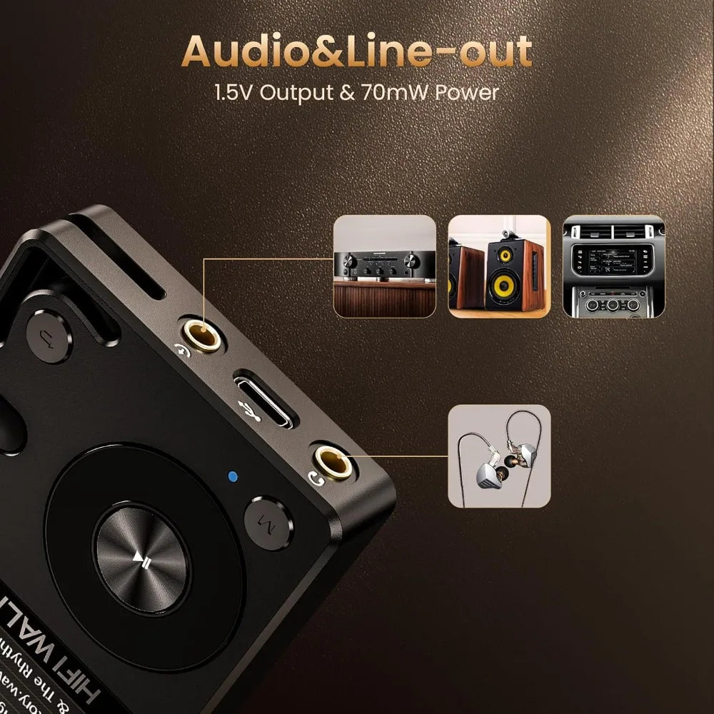 H2 HiFi MP3 Player with Bluetooth 5.2, Lossless DSD FLAC Player, Digital Audio Player Hi Res Portable Music - Free Delivery