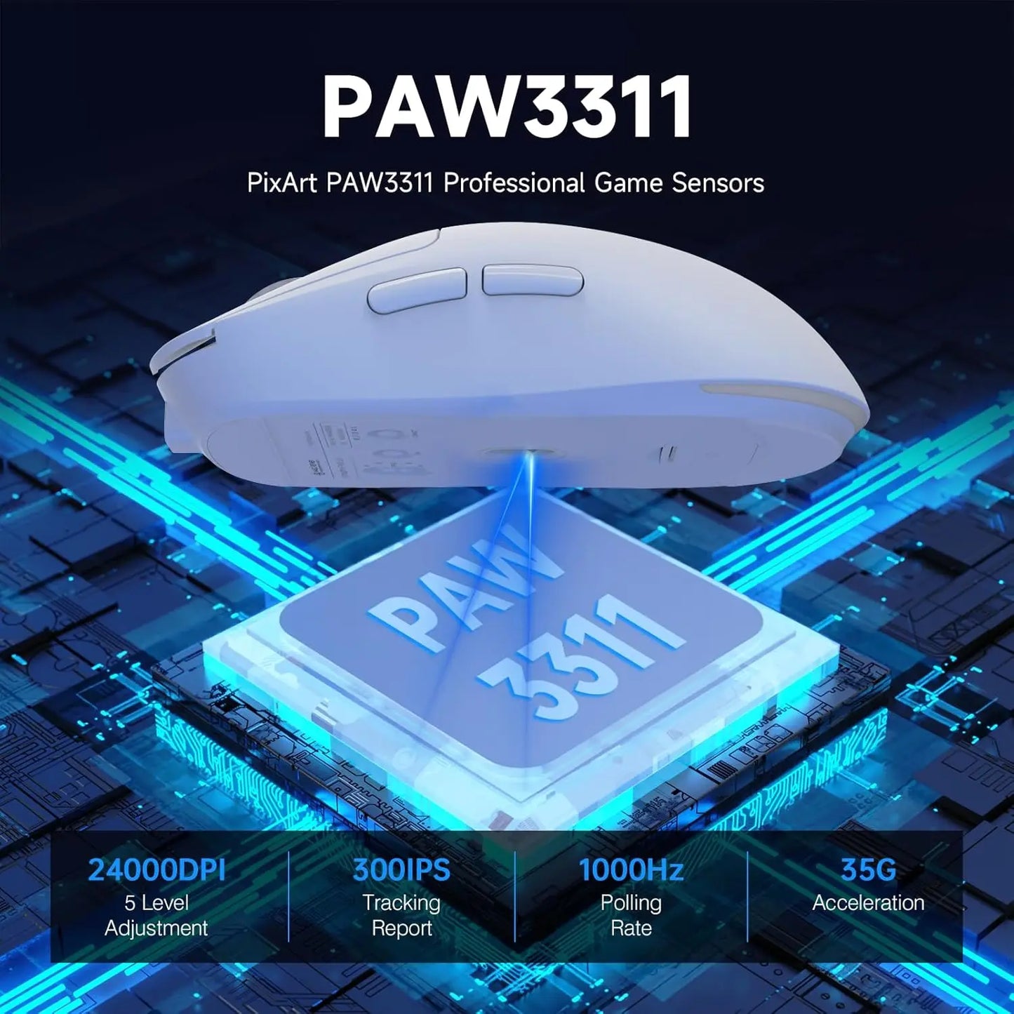 MAMBASNAKE x MAGIC-REFINER G6 Wireless Gaming Mouse,24000 DPI Adjustable,72g Lightweight Mouse,1000Hz Polling Rate