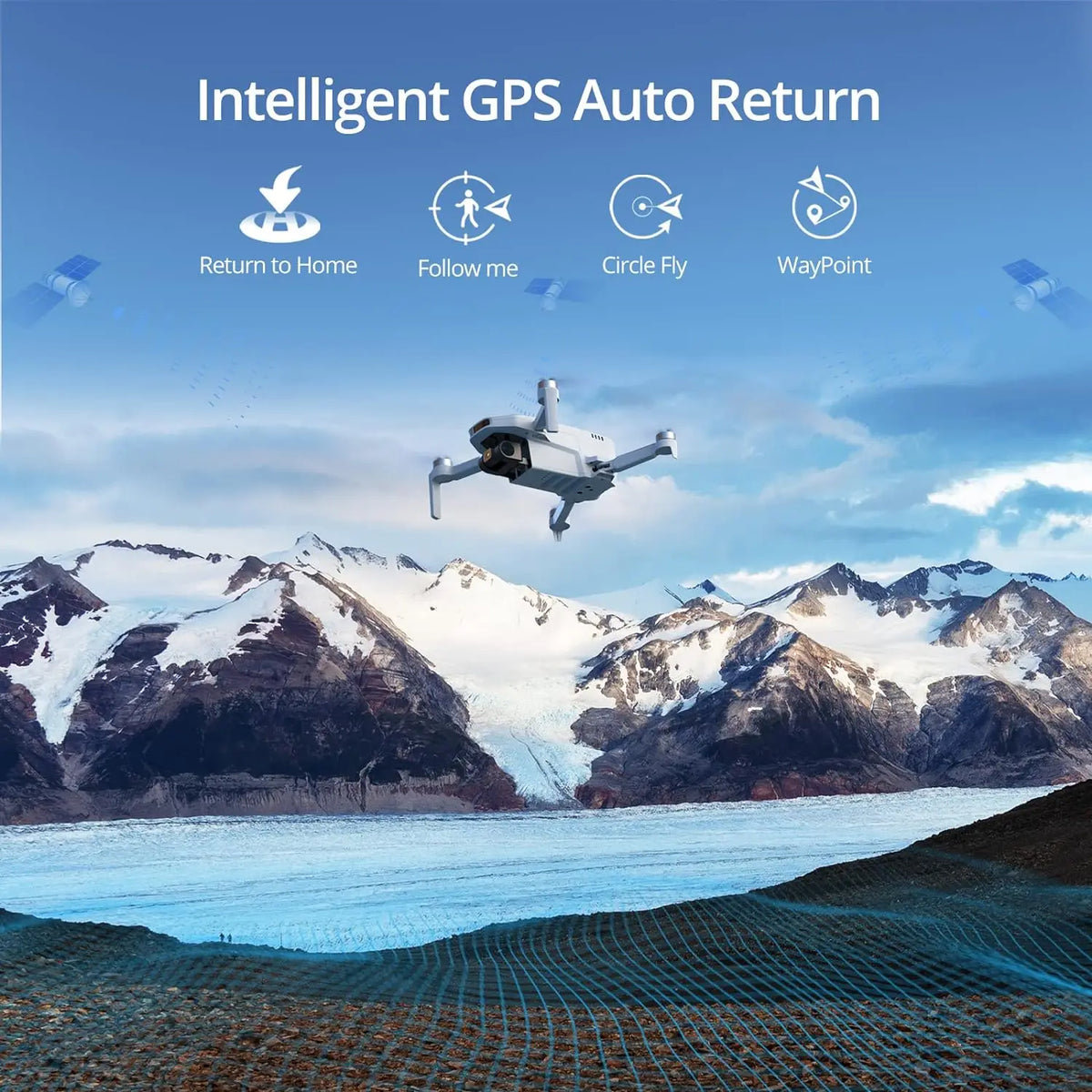 Potensic Drones Under 249g GPS Auto Return Single Axis Gimbal EIS Professional Drone Max 4-KM Waypoint Flight Follow Me-ATOM SE