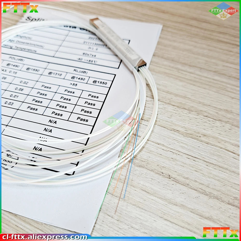 High Quality 10pcs/lot 0.9mm Steel Tube Fiber Optic PLC Splitter 1x2 1x4 1x8 1x16 No Connector Mini 1*8 plc Splitter