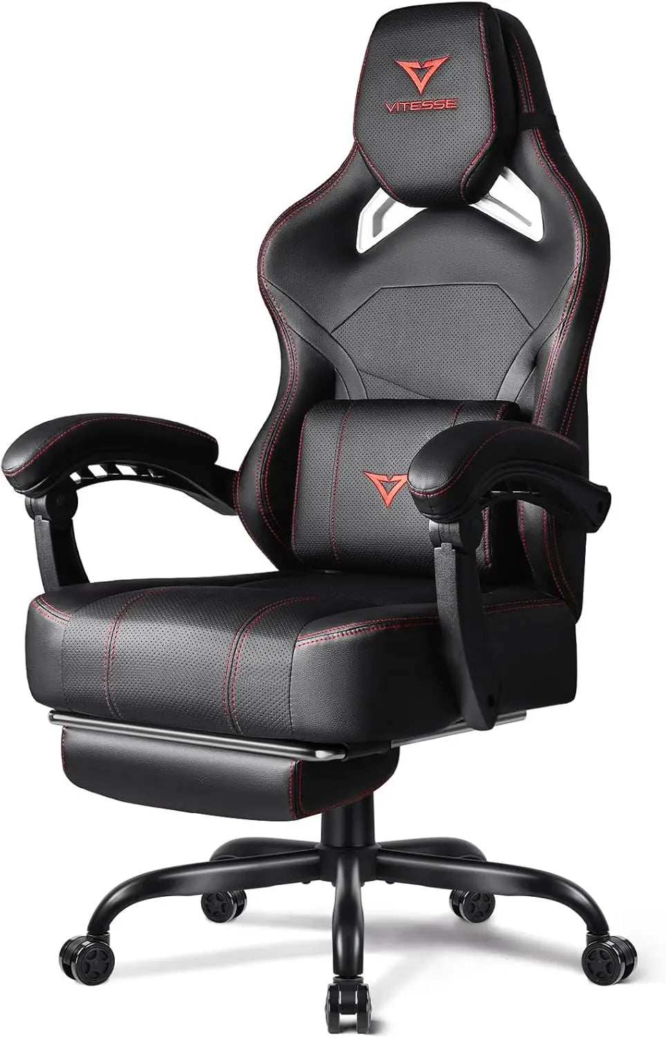 Big and Tall Gaming Chair 400lb Weight Capacity with Footrest, Ergonomic Video Game Chair for Adults with Oversized Headrest