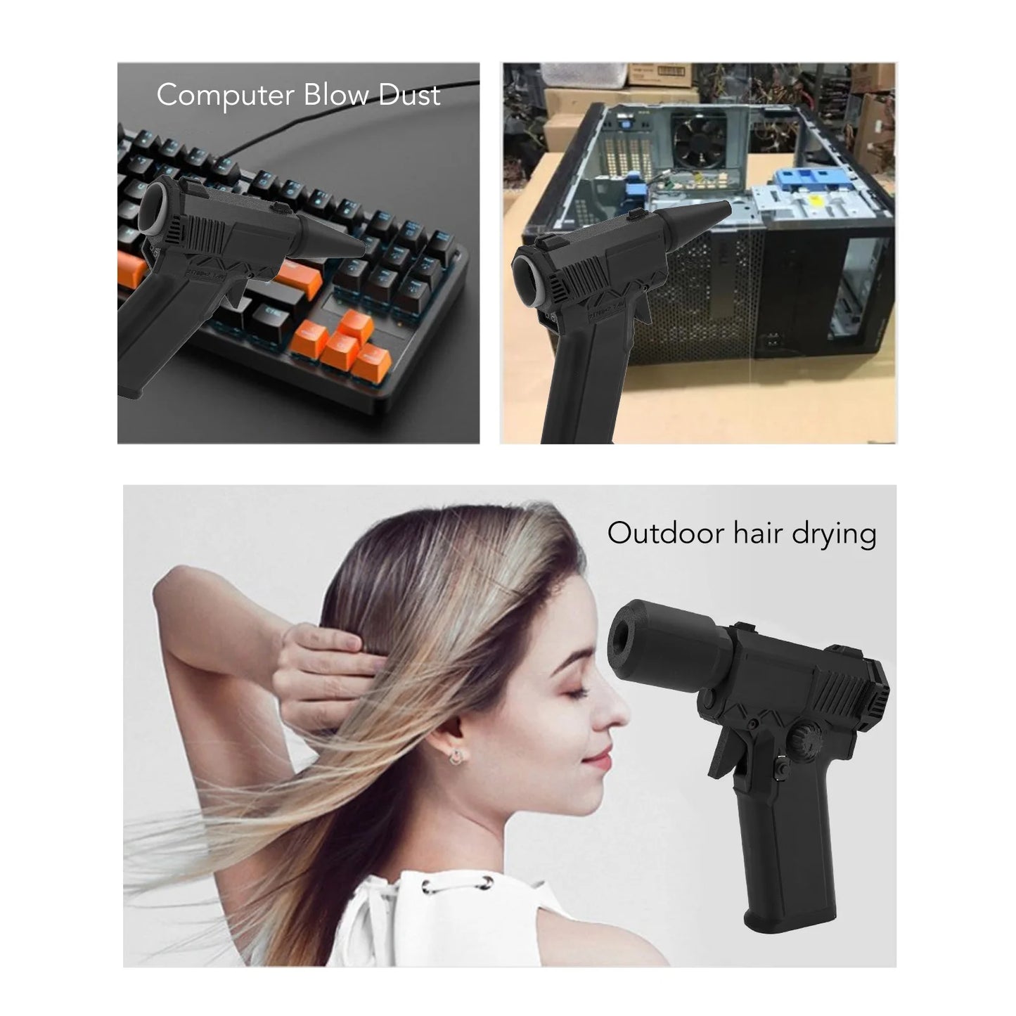 Electric Air Blower Long Endurance 200000RPM Electric Air Duster Stepless Speed QC15W Fast  for Car for Outdoor for Lens