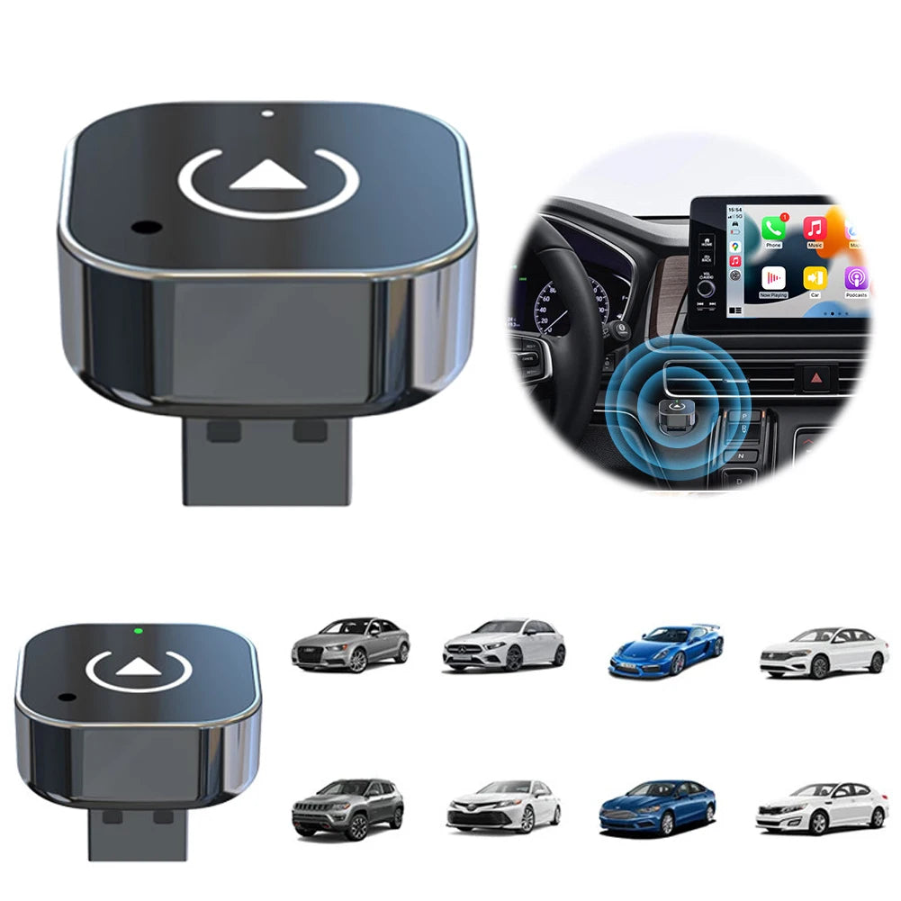2 in 1 Wireless CarPlay Android Auto Adapter Smart USB Dongle Auto Connect Plug & Play for iPhone and Android Factory Wired Cars