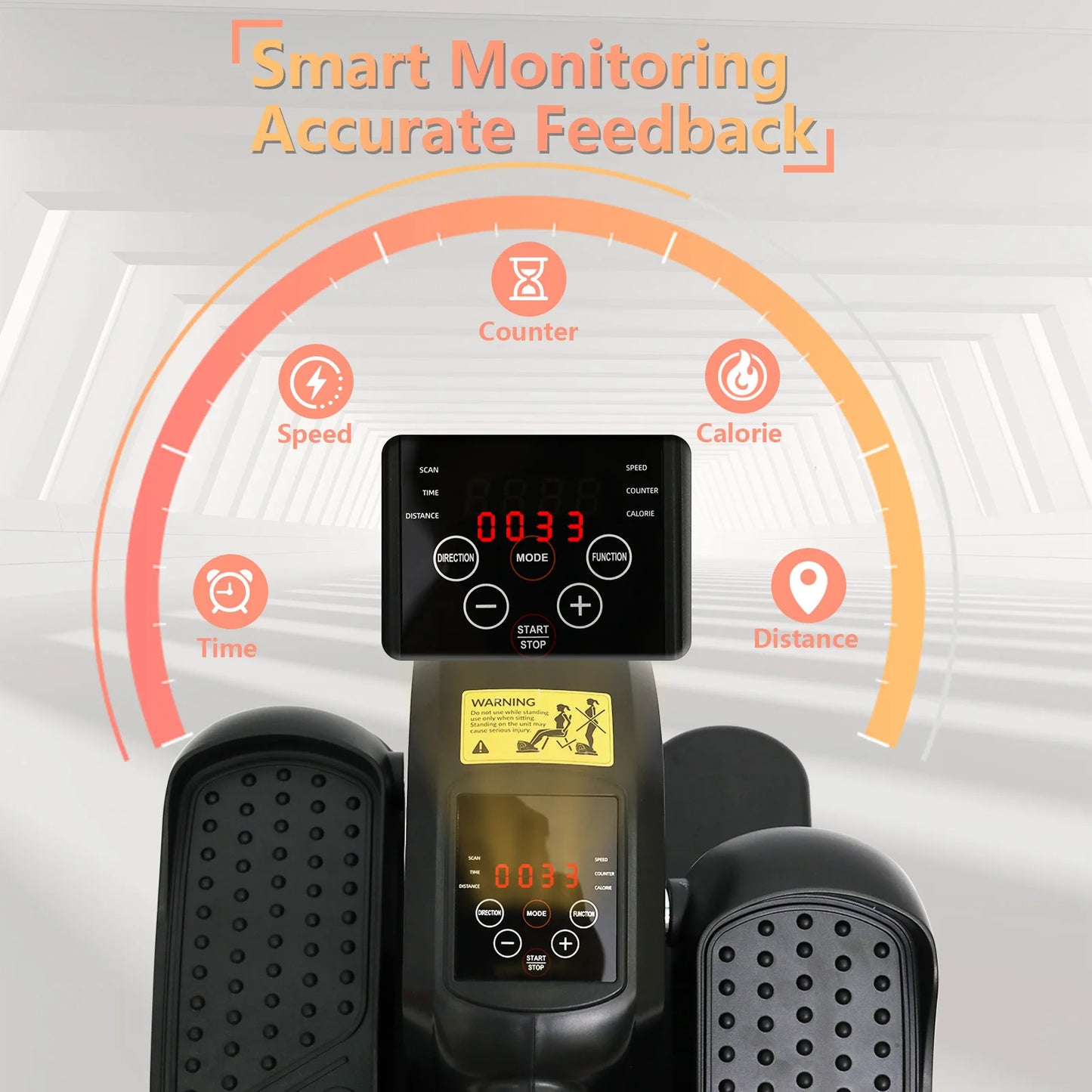 Smart Under Desk Electric Elliptical Leg Exercise Equipment Mini Seated Pedal Exerciser Remote Control LCD Monitor for Seniors