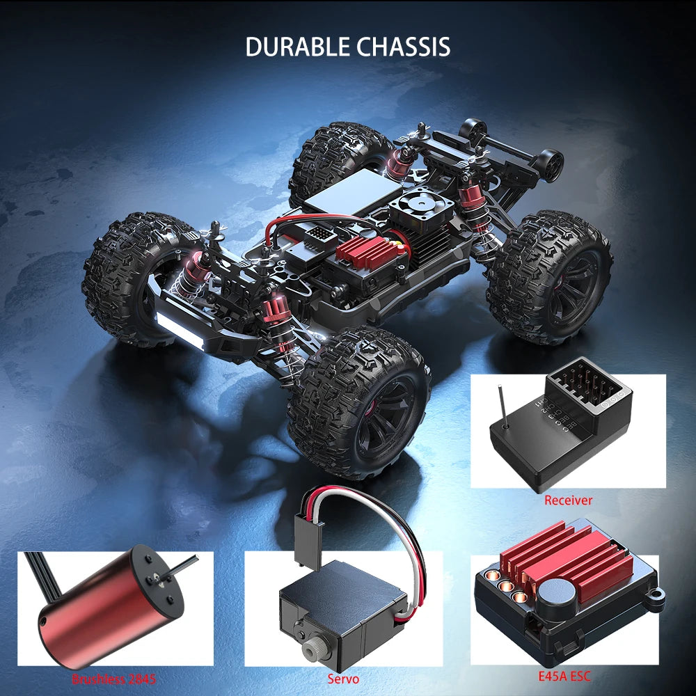 HYPER GO MJX 16207 1/16 RC Car Brushless 2.4G 4WD Racing Car Brushless 70KM/h Off-Road Remote Control RC Truck Hobby Toy