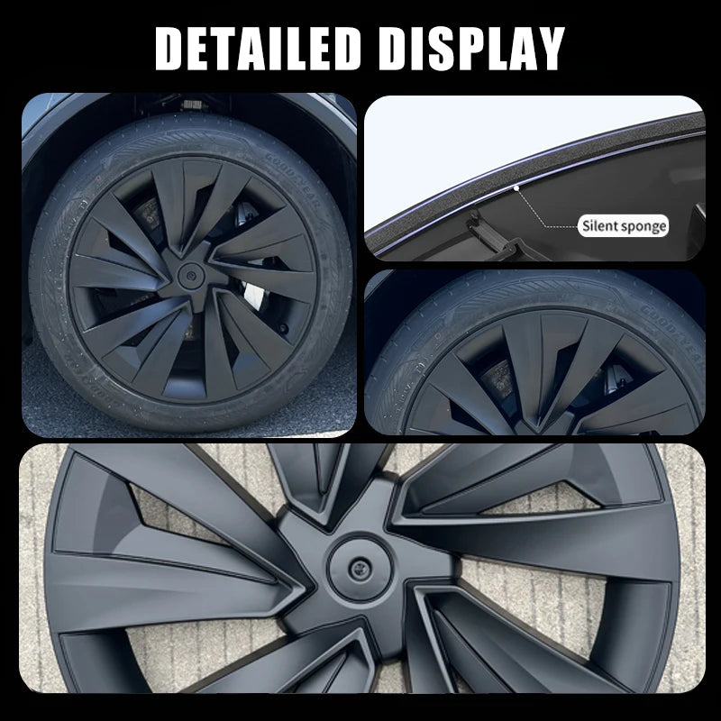 For Tesla Model Y Juniper 4PCS Wheel Cover 19 Inch Hub Cap Performance Replacement Crossflow Wheels Cap 2025 Full Rim Accessorie