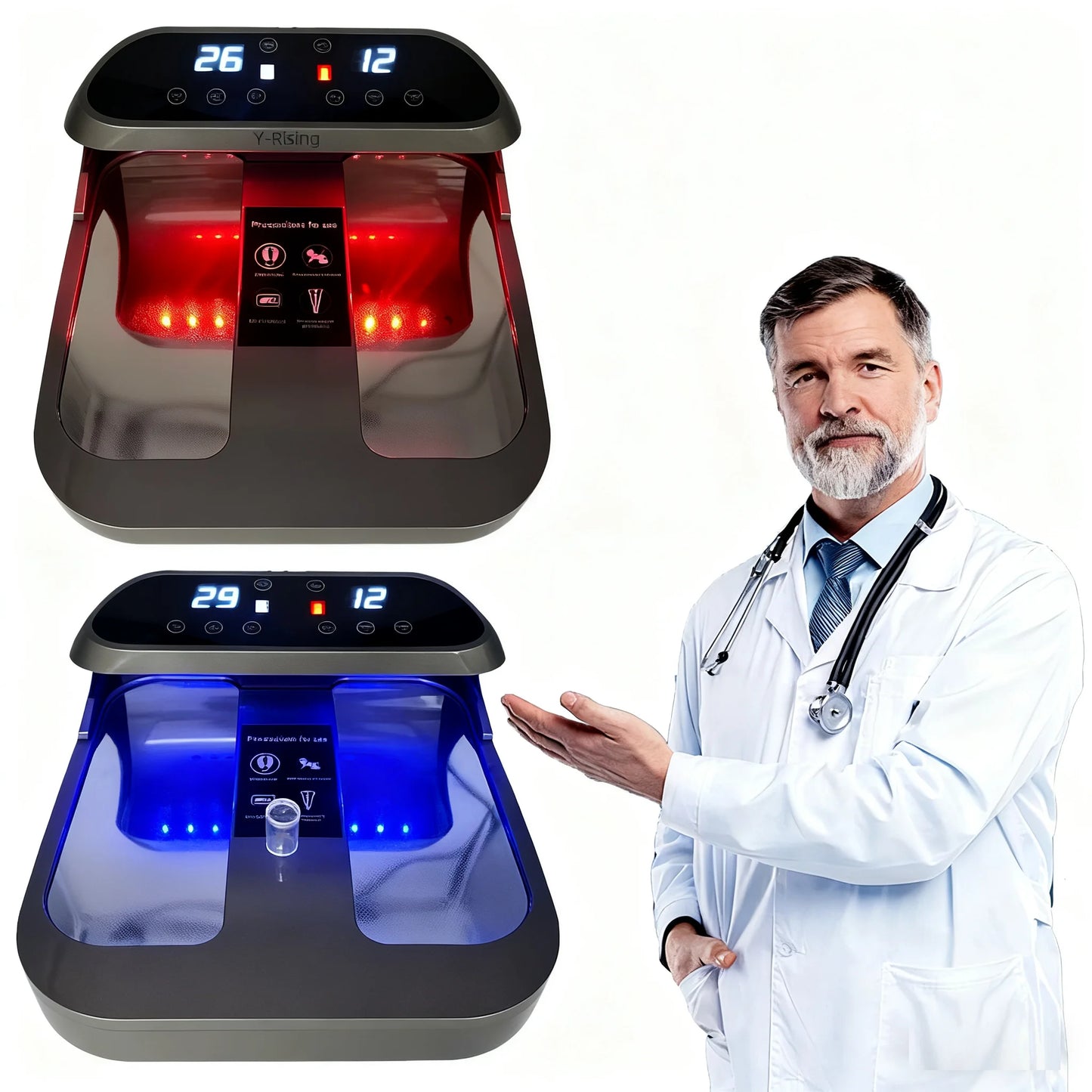 Plus Red and blue light 2in1 P90 P100 PEMF Terahertz Therapy Foot Spa Remote Control Wireless PEMF Massager Health Care