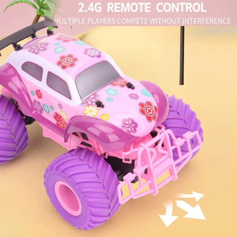 2.4GHz Remote Control Car Toy Big Wheels Rubber Tires Electric RC Crawler All Vehicle Off Road Truck Toddlers Boys Girls