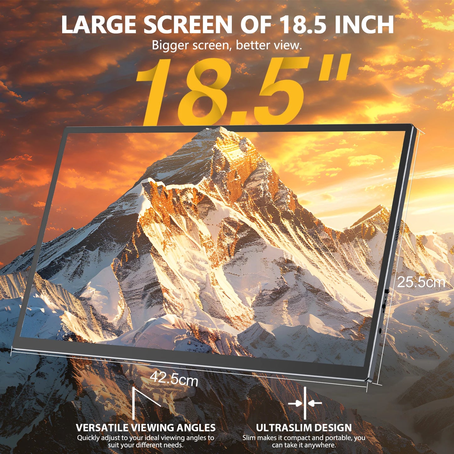 UPERFECT 18.5" TouchScreen Portable Monitor 120Hz FreeSync Gaming Display Extender USB C HDMI for PC Laptop Huawei Mobile Phone