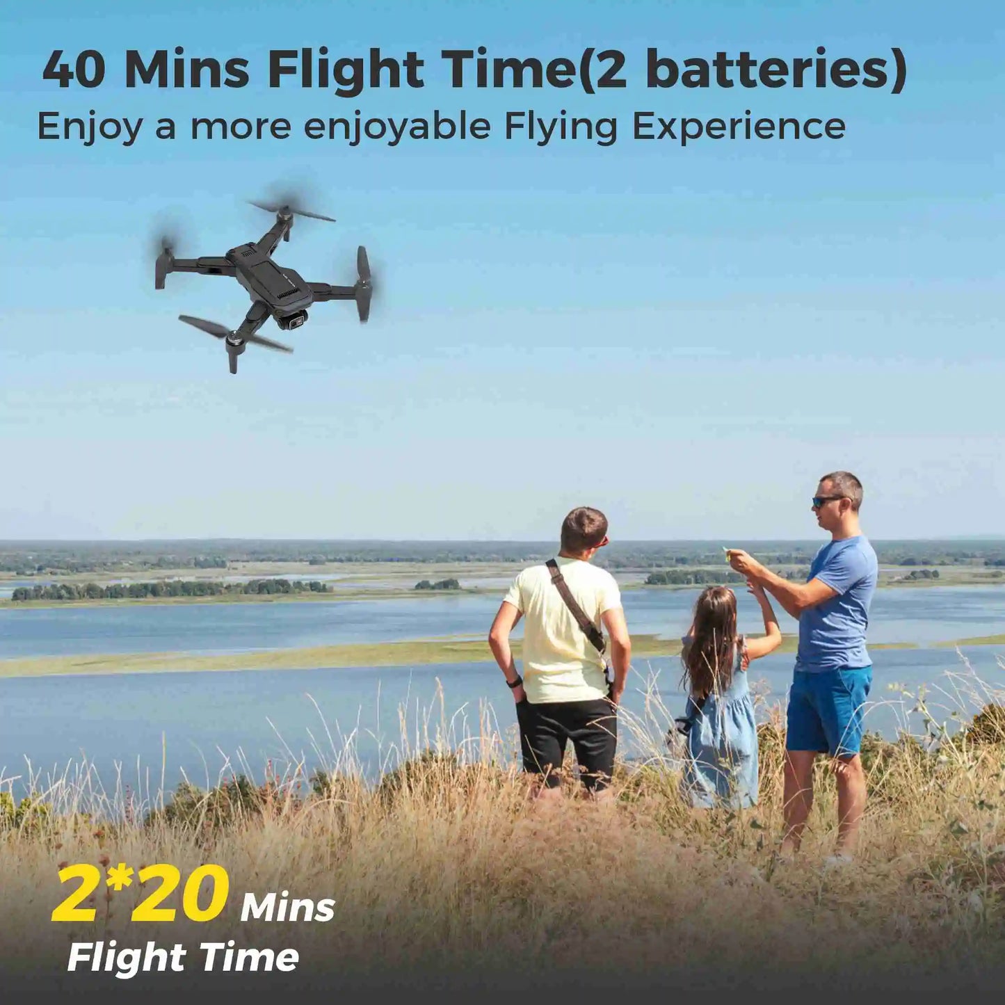 RC Drone Brushless Motor Long Flight Times GPS Drone Quadcopter with Remote Controller 2 Batteries Remote Control Drone RC Drone