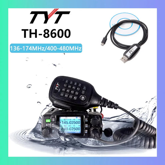 TYT TH-8600 25W Mini Car Radio IP67 Waterproof Dual Band VHF/UHF Moblie Radio Long Range 200 Channel Mobile Radio Ham Car Radio