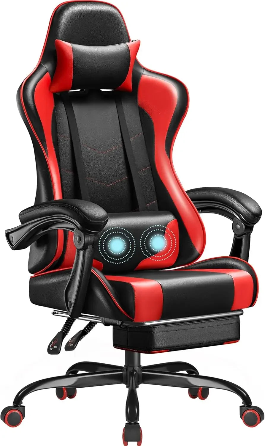 Gaming Chair, Video Game Chair with Footrest and Massage Lumbar Support, Ergonomic Computer Chair Height Adjustable