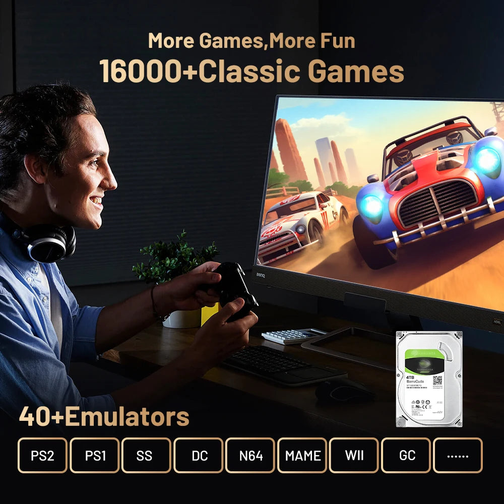 Kinhank Super Console X5 PRO Retro Video Game Consoles Plug and Play 4T with 16000 Games for PS2/WII/SS/DC/N64 Android 12 TV Box