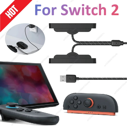 New For Switch 2 Left and Right Joystick 2-in-1 Charging Cable Dual Charging for Switch 2 Joy-Con Controllers Gaming Accessories