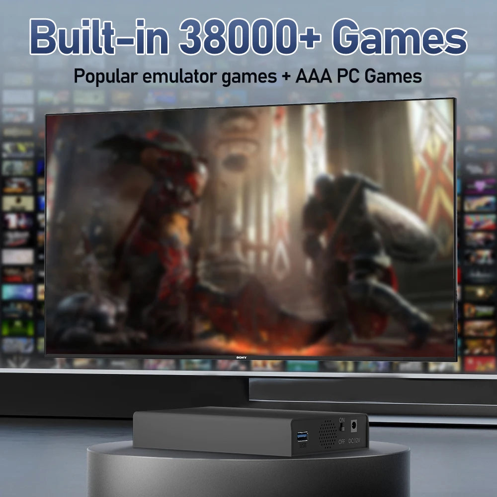 Mix 500GB Gaming HDD Retro Video Game Console Retrobat＆Playnite＆Launchbox OS for XBOX/PS3/PS2/Switch/Wii/WiiU with 38000+Games