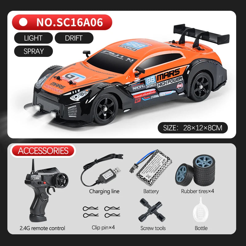 1:16 Drift Rc Cars 4WD RC Drift Car Toy Remote Control GTR Model AE86 Vehicle Car RC Racing Car Toys for Boys Children's Gift