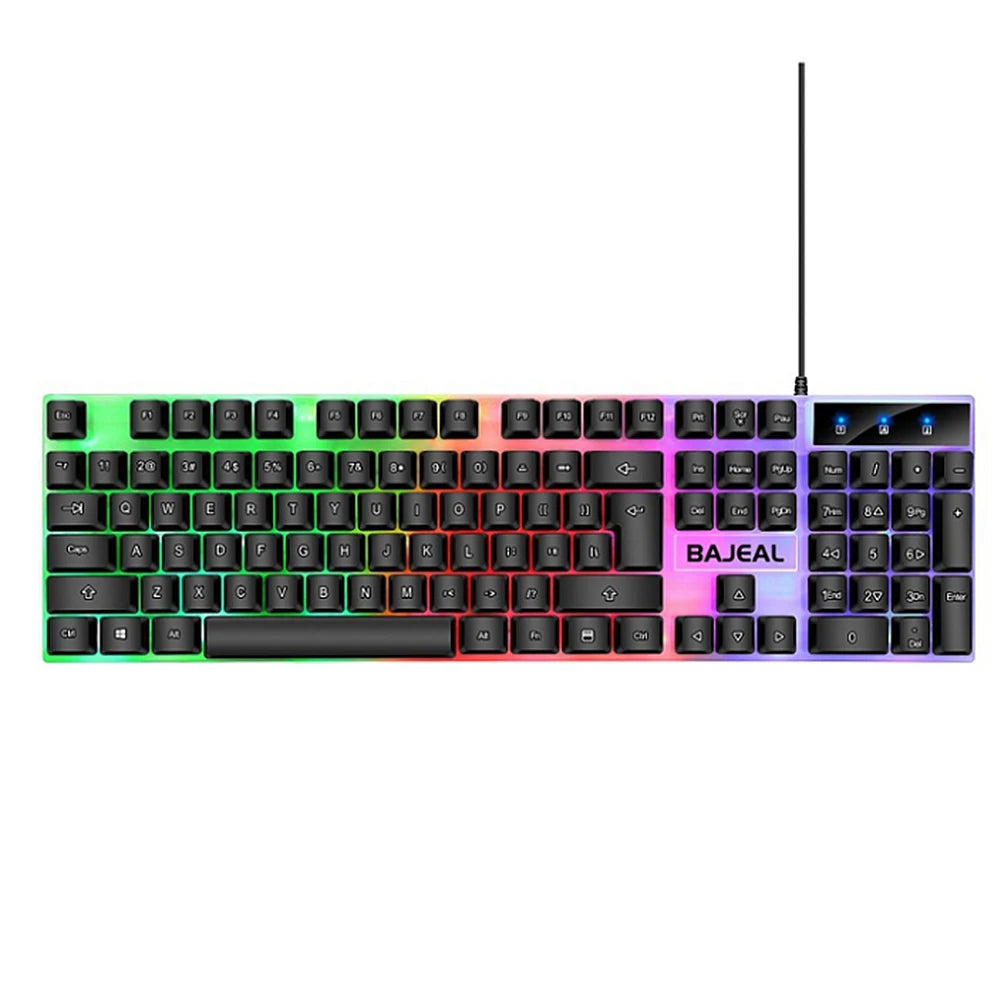 Wired USB Keyboard 98 Keys Gaming Keyboard For Windows Computer Laptop PC Portable RGB Backlight Keyboard for Gamer Home Office