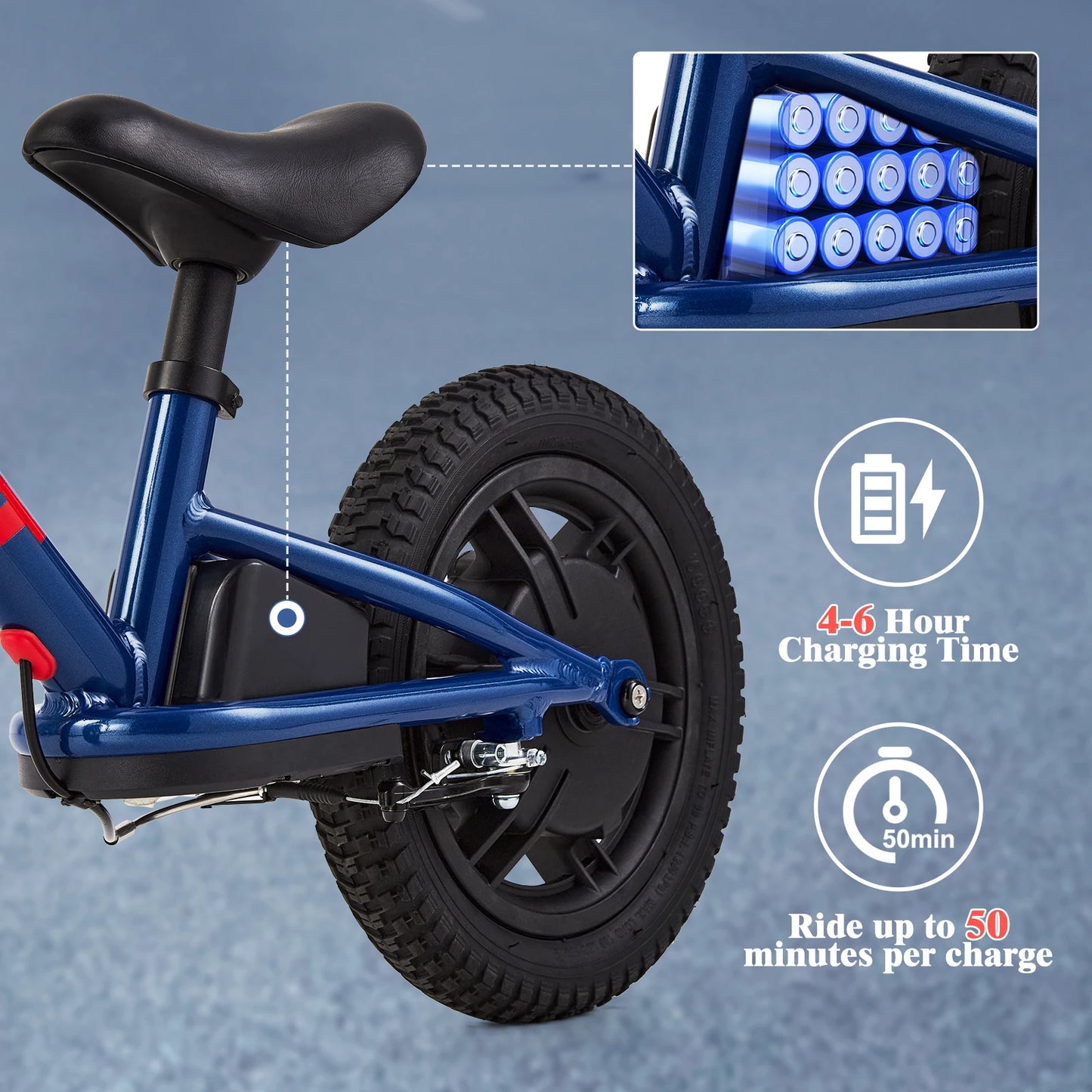 Electric Bike For Kids Ages 3-5 Years Old Kids 24V 100W Electric Balance Bike With 12 inch Inflatable Tire and Adjustable Seat