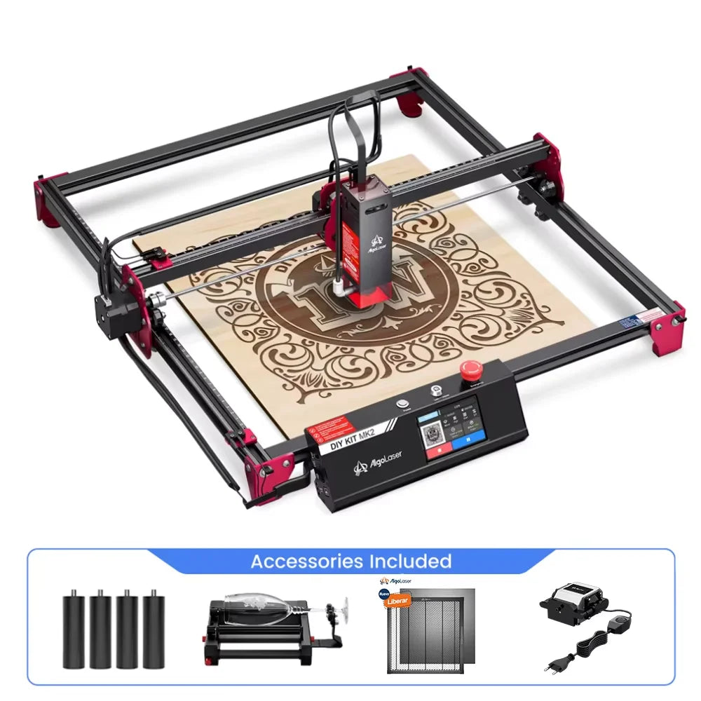 AlgoLaser DIY KIT MK2 10W Laser Engraver with Air Assist Nozzle High Accuracy Laser Engraving Cutting Machine for DIY Wood Logo