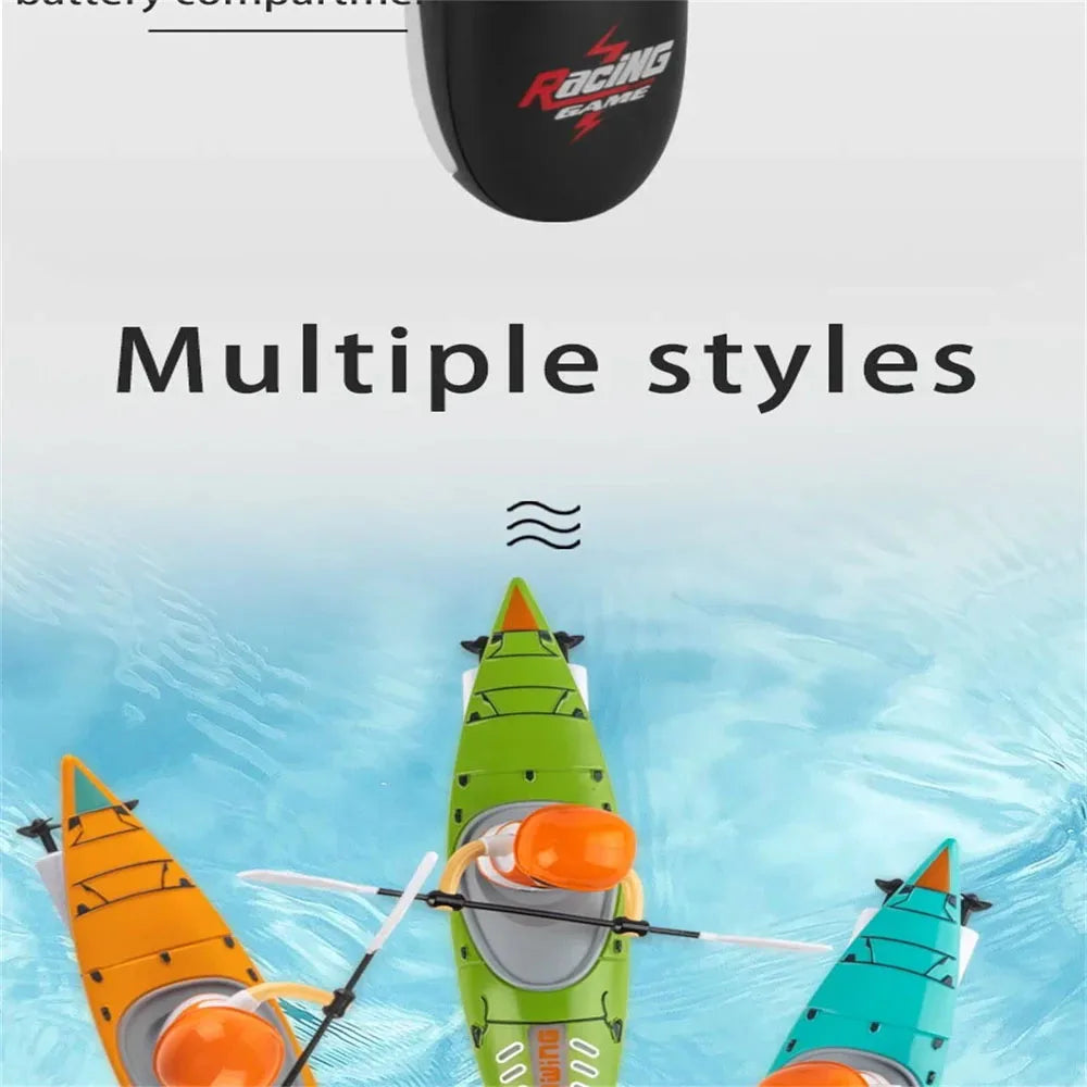 Rc Boat Remote Control Paddling Kayak with Light Kids Toys Racing Radio-Control Ship Children Gift Electric Model Water Toys