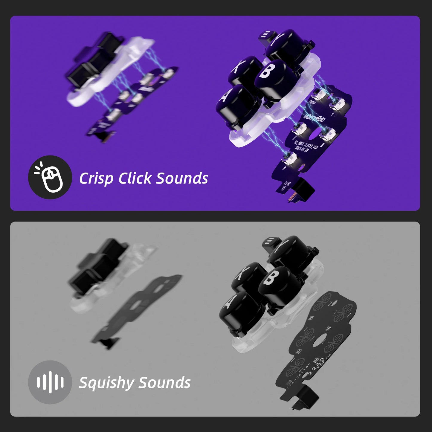 eXtremeRate Face Clicky Kit for Steam Deck LCD Handheld Console, Custom Dpad View A B X Y Menu Keys Face Button Mouse Clicky Kit