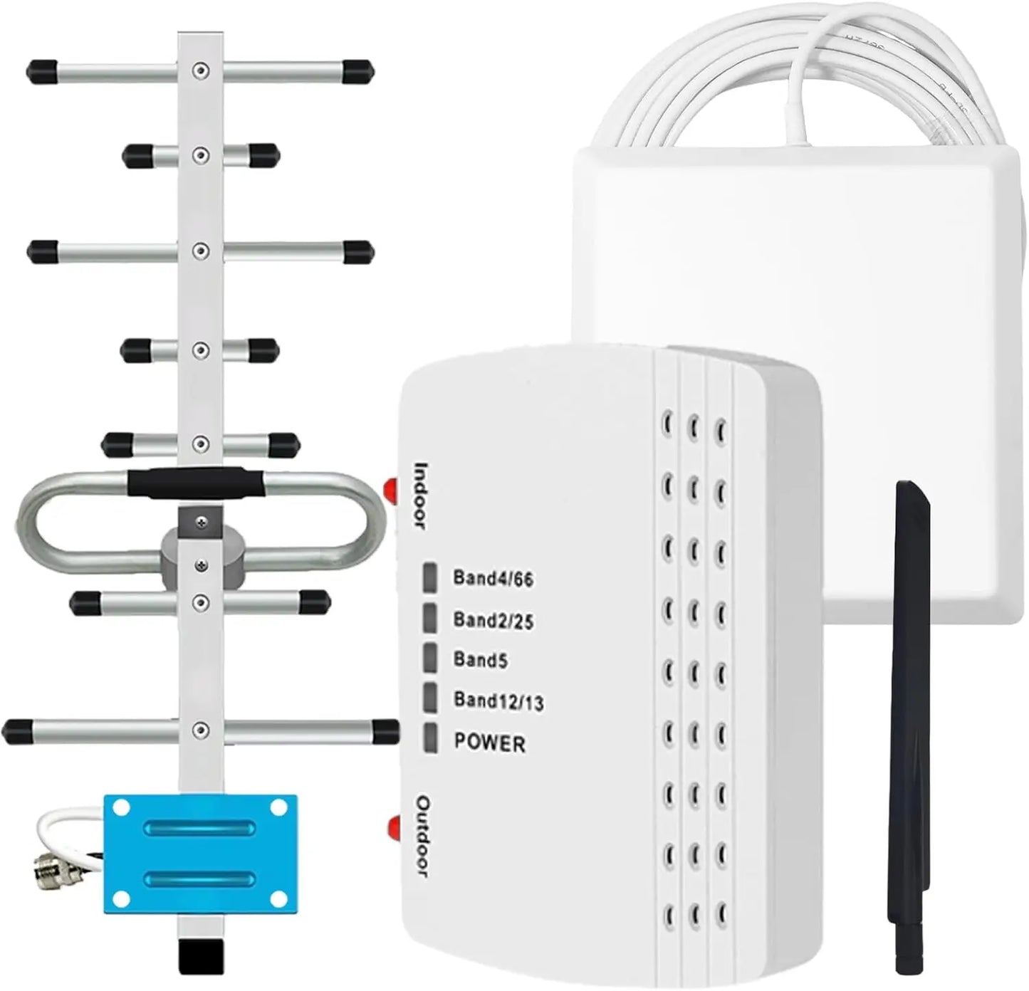 Cell Phone Booster for Home & Multi-Room,Up to 6000 sq ft,Cell Phone Signal Booster for Band 66/25/2/4/5/12/13/17