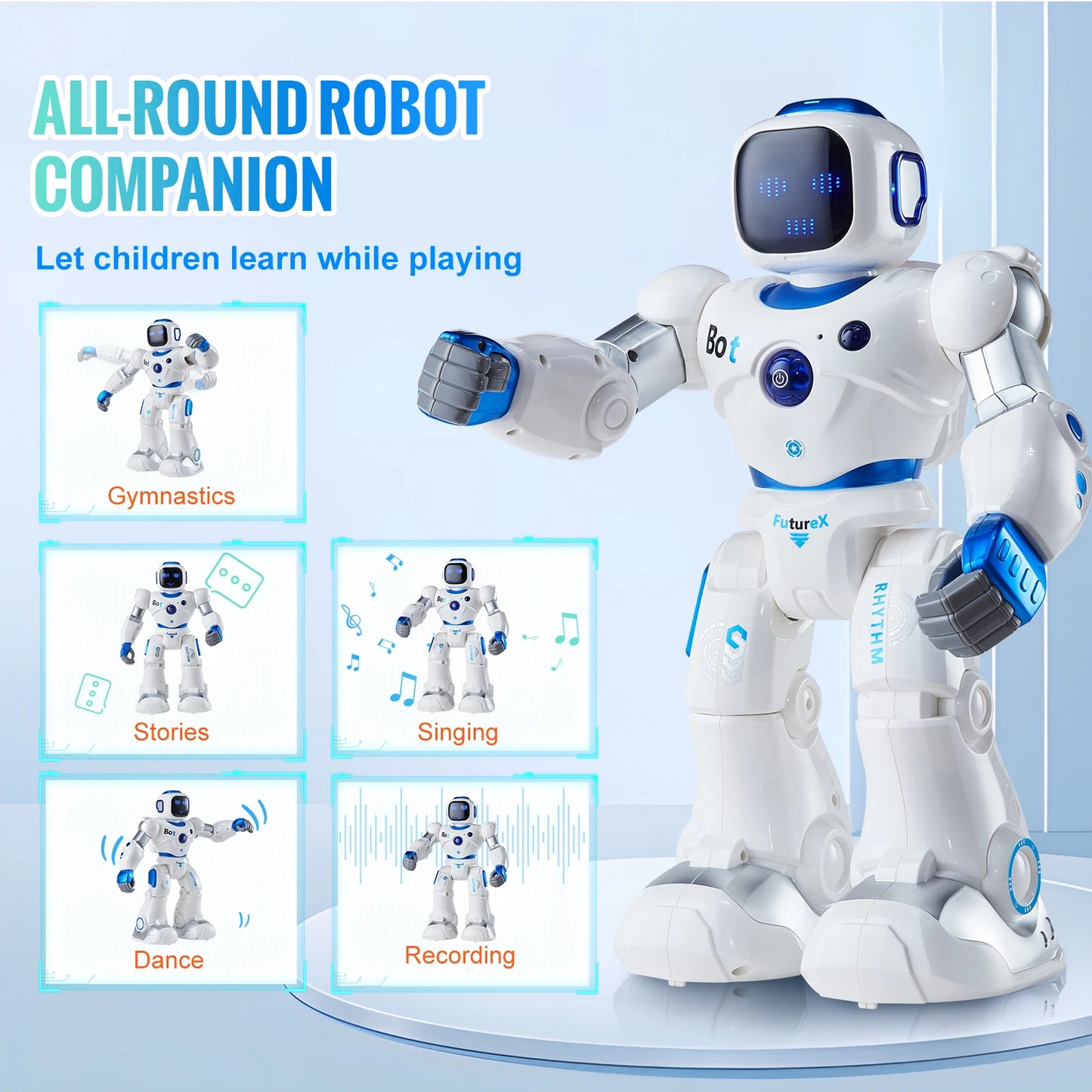SucceBuy RC Robot Early Education Intelligent APP Remote Control Robot Electric Sing Dancing for Children's Toys Birthday Gifts