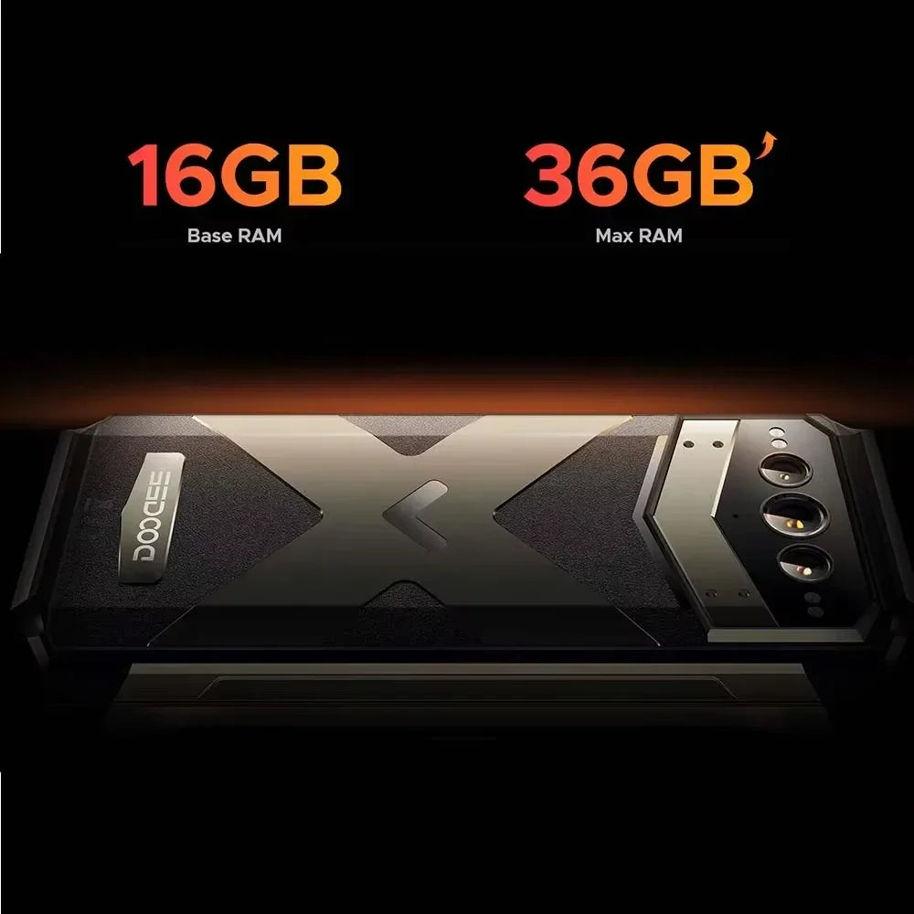 DOOGEE V Max Plus 5G Rugged Phone 6.58" 120Hz Dimensity 7050 16GB+512GB 22000mAh 200MP AI Camera Lighting Effect Smartphone