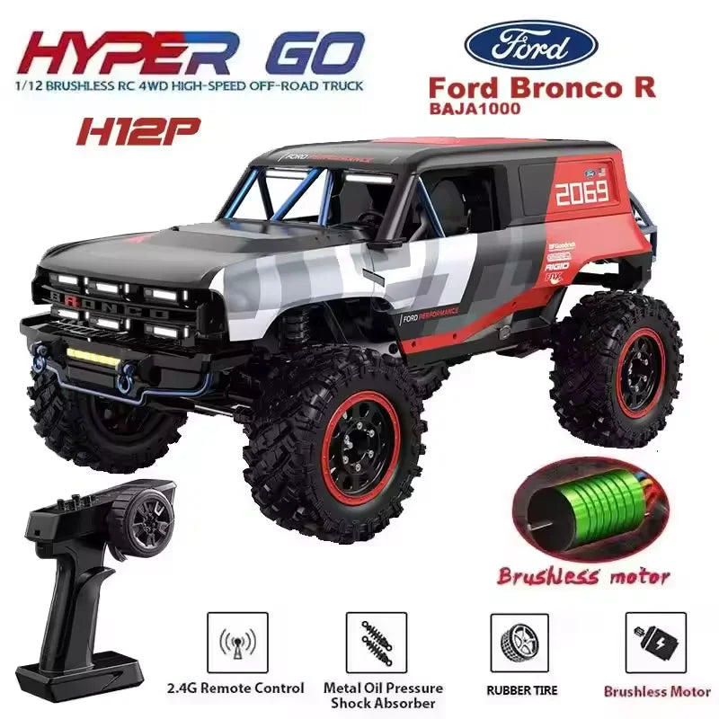 MJX 1:12 H12P Brushless High-Speed Remote Control Car Professional RC Climbing Car Four-Wheel Drive Off-Road Vehicle RTR