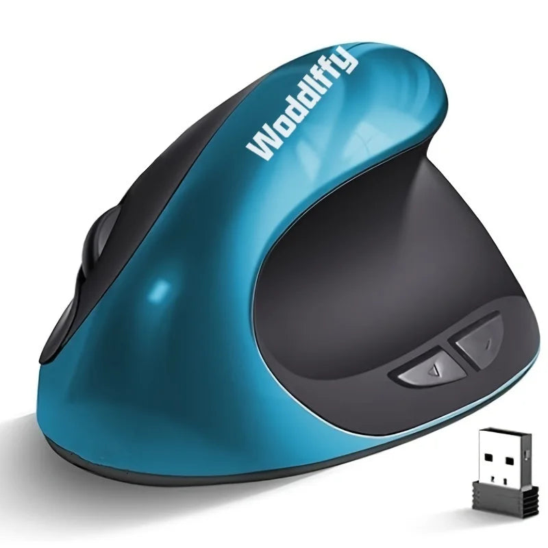 Ergonomic Mouse Wireless Vertical Mouse with 6 Buttons for Laptop Desktop MacBook Small Mouse (Blue Right Handed)