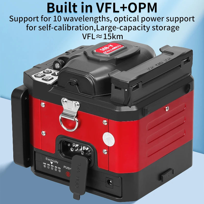 COMPTYCO A-80S Optical Fiber Fusion Splicer SM MM Multilingual Touch Screen Fiber Optic Core Welding Machine Built in OPM VFL