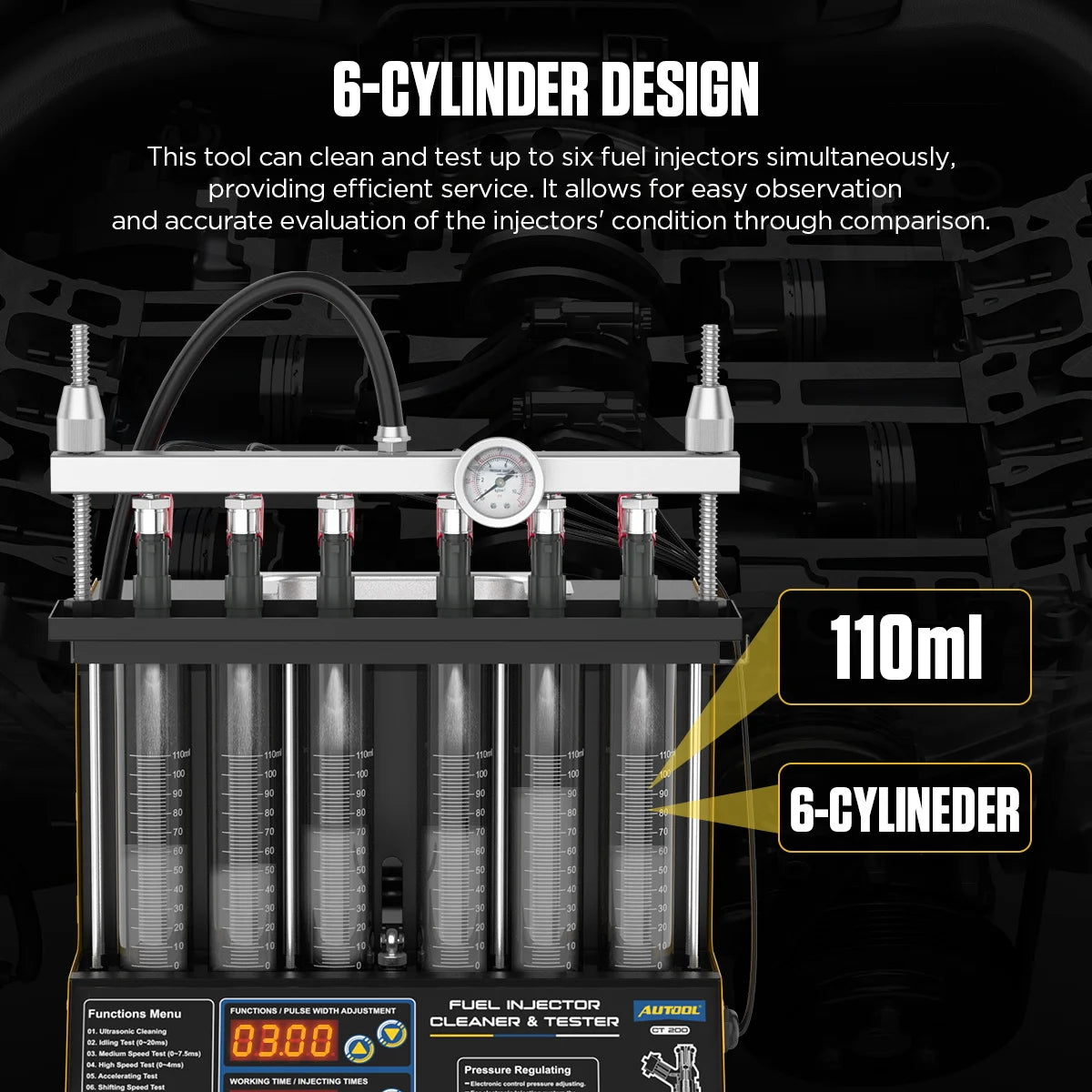 AUTOOL CT200 Injector Ultrasonic Cleaner & Tester Machine PK CNC602A Gasonline Nozzle Cleaner Fuel Injectors