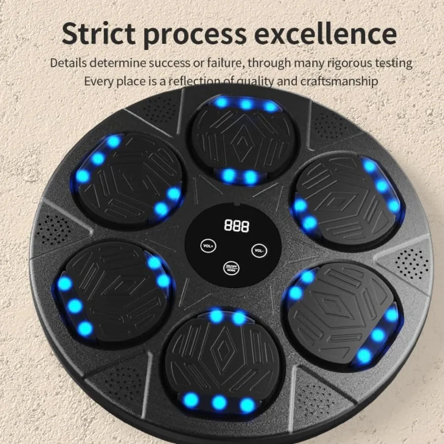 2025 Music Boxing Machine with Boxing Gloves Smart Bluetooth Interactive Wall Mounted Punching Bag with LED Lights for Home Fit