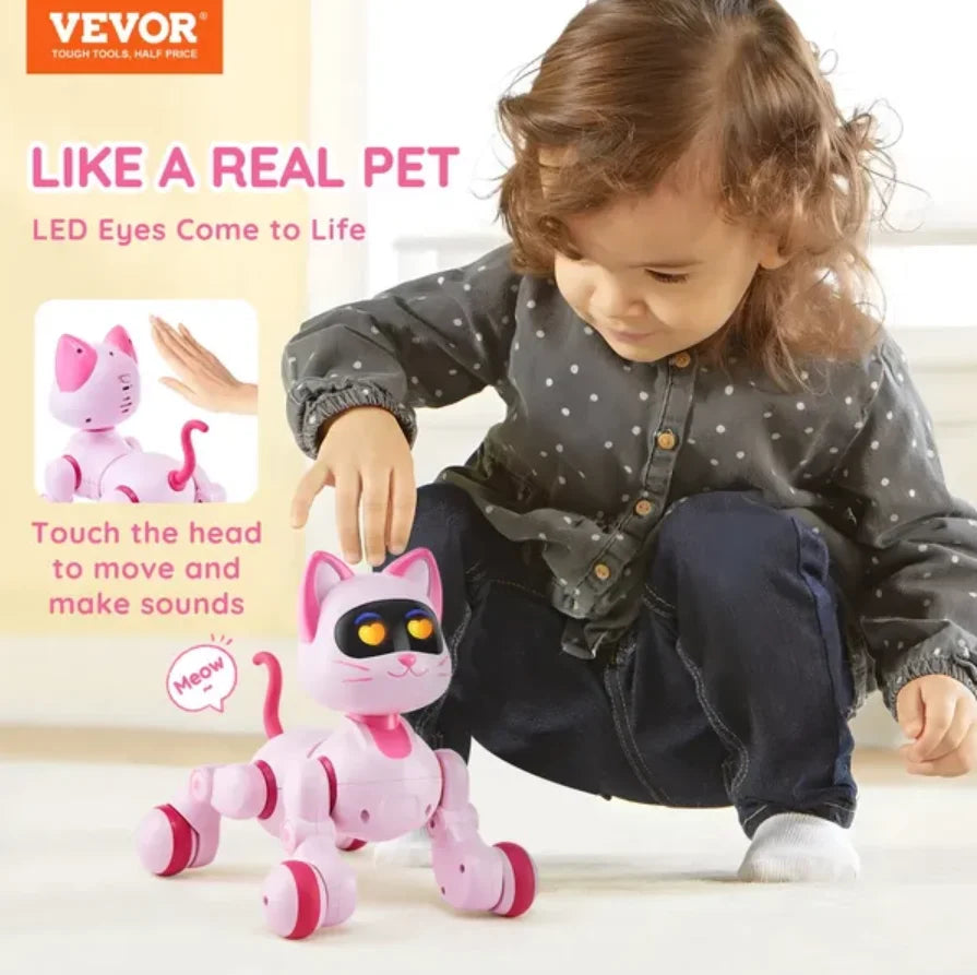 RC Robot Cat Toy for Kid Talking Dancing Touch Remote Control Programmable