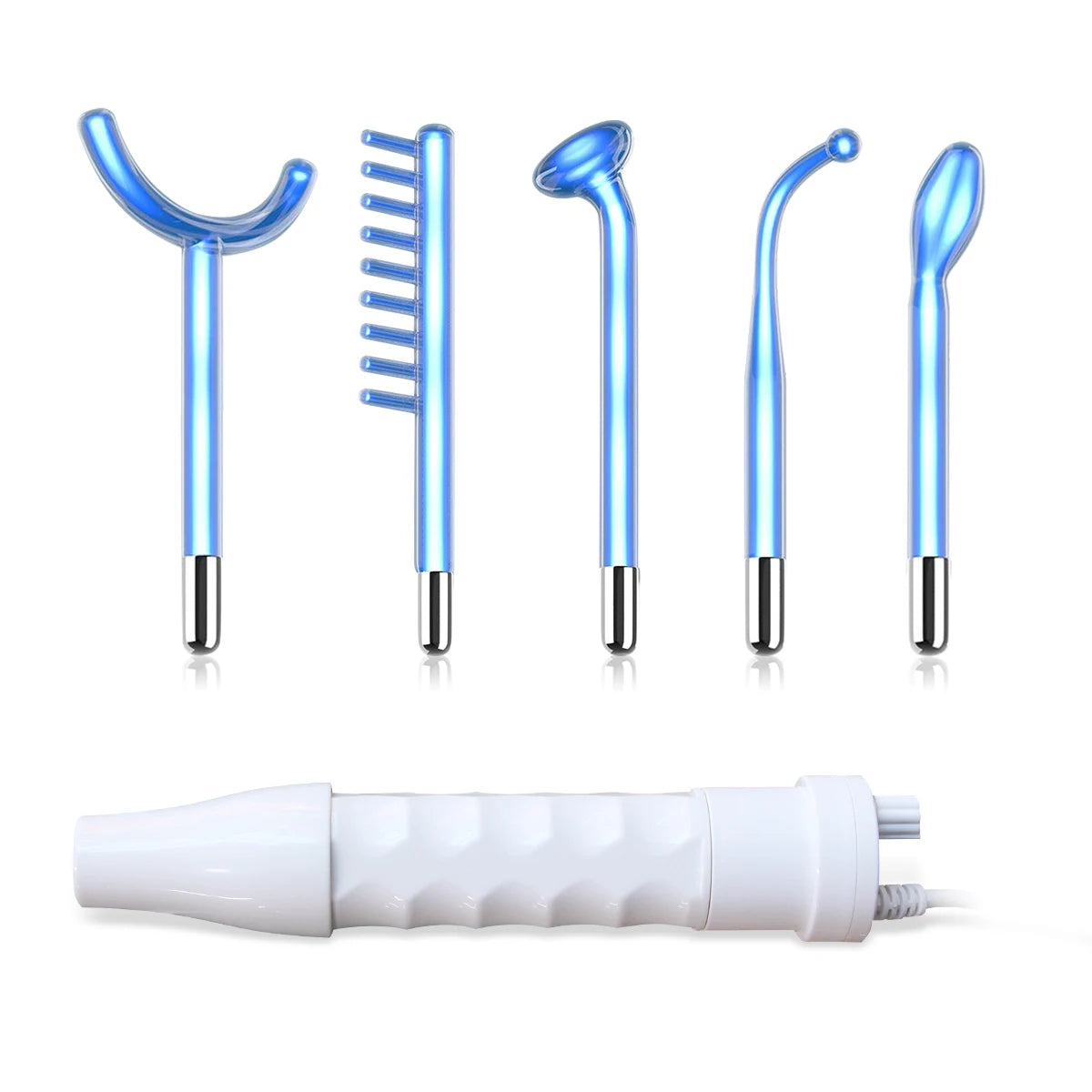 High Frequency Electrode Blue Wand Glass Tube Electrotherapy Acne Spot Remover Skin Care Home Spa Beauty Facial Electro Therapy