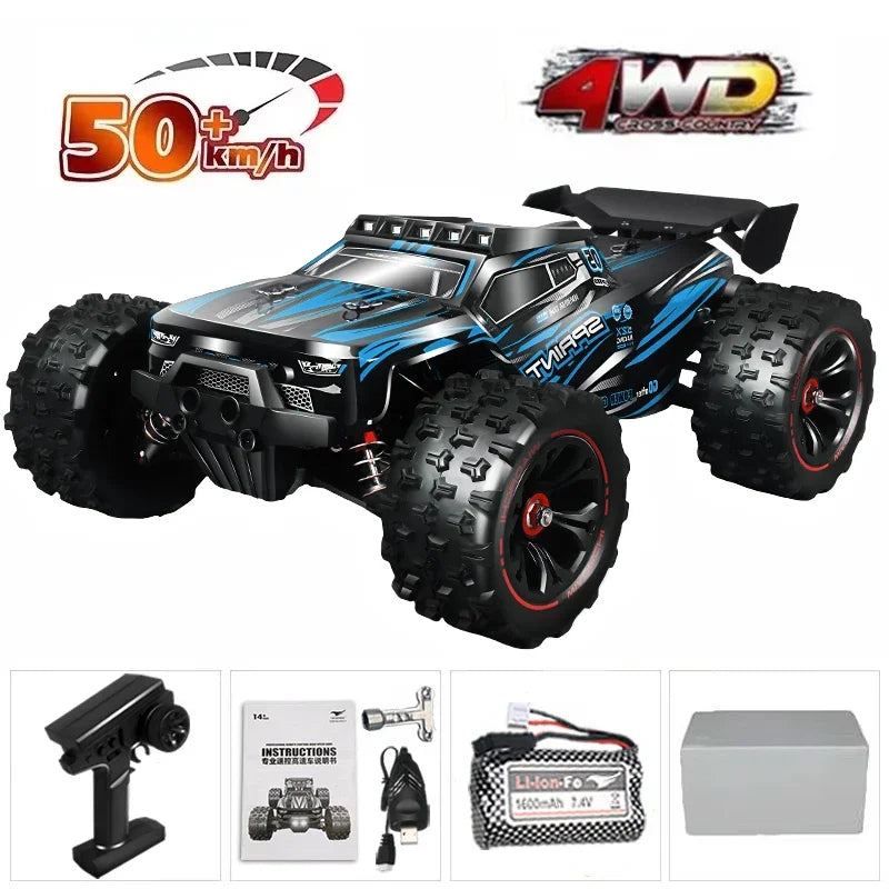 1:16 85KM/H Or 50KM/H 4WD RC Car With LED Remote Control Cars High Speed Drift Monster 4x4 Truck for Kids vs Wltoys 124017 Toys