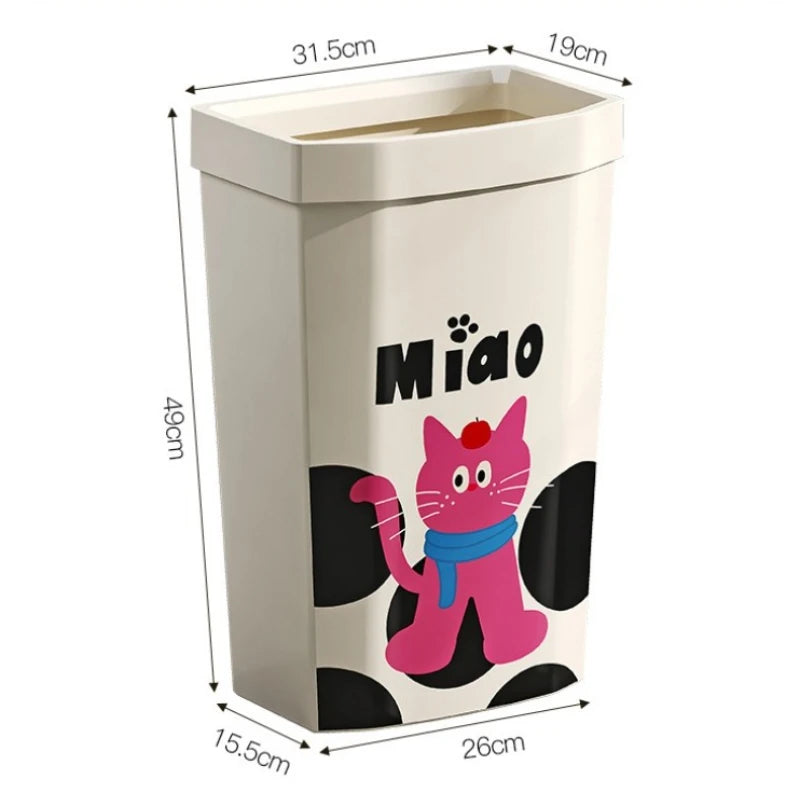 Plastic Trash Cans Large Capacity Square Trash Bin Kitchen Food Waste Disposal Garbage Bins Kitchens Household Accessories