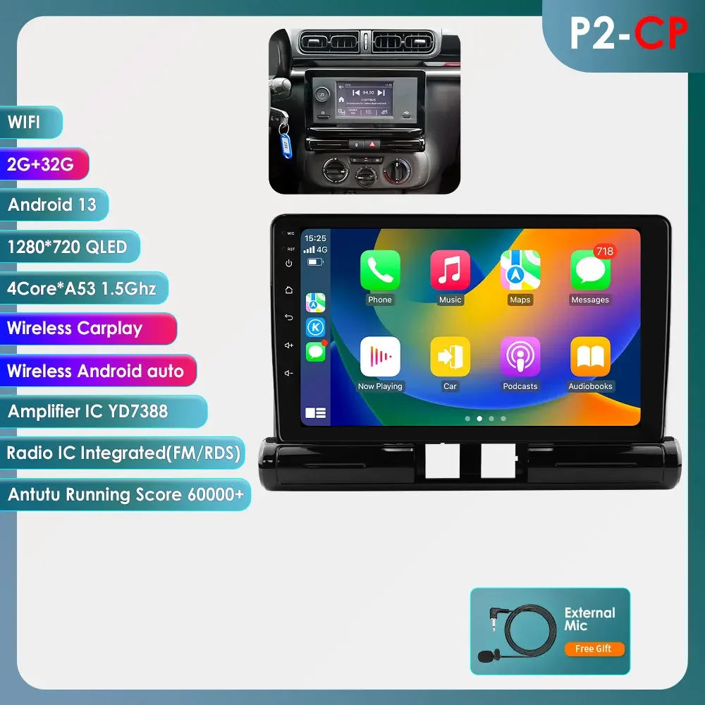 Hizpo Car Electronics Intelligent Systems For Citroen C3 C4 Aircorss (Brazil) 2017 - 2023 Auto Radio Carplay Android Auto GPS 4G