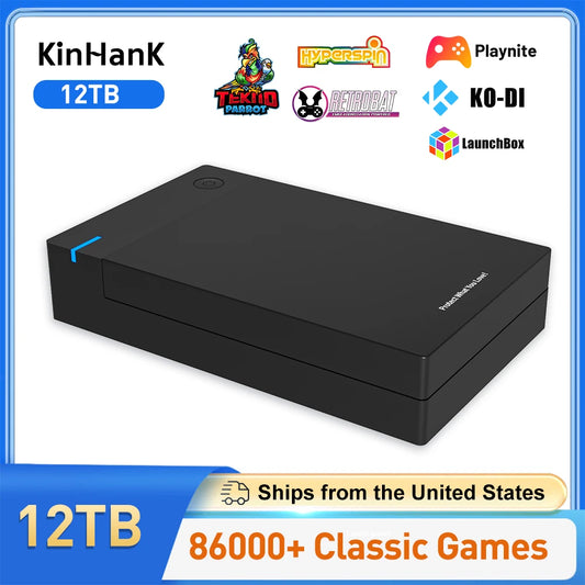 12TB Gaming HDD with Hyperspin Launchbox Retrobat Playnite with 86000+ Retro Video Games Super Console for PS3/PS2/PS/WII/WIIU