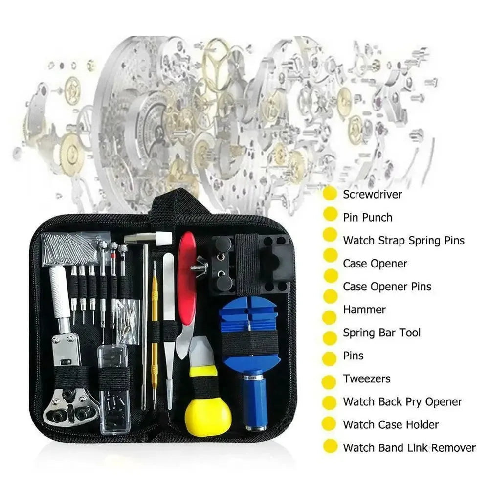 147-Piece Clock Maintenance Hardware Tools Watch Maintenance Open Back Cover Remove Strap Repair Kit