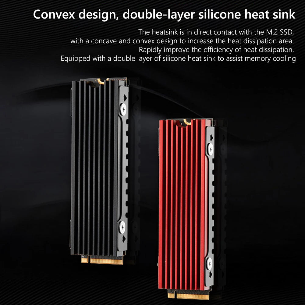 M.2 2280 SSD Radiator Heat Sink NVME NGFF Heat Cooler Radiator Aluminum Alloy with Thermal Silicone Pad for PS5 Game Console