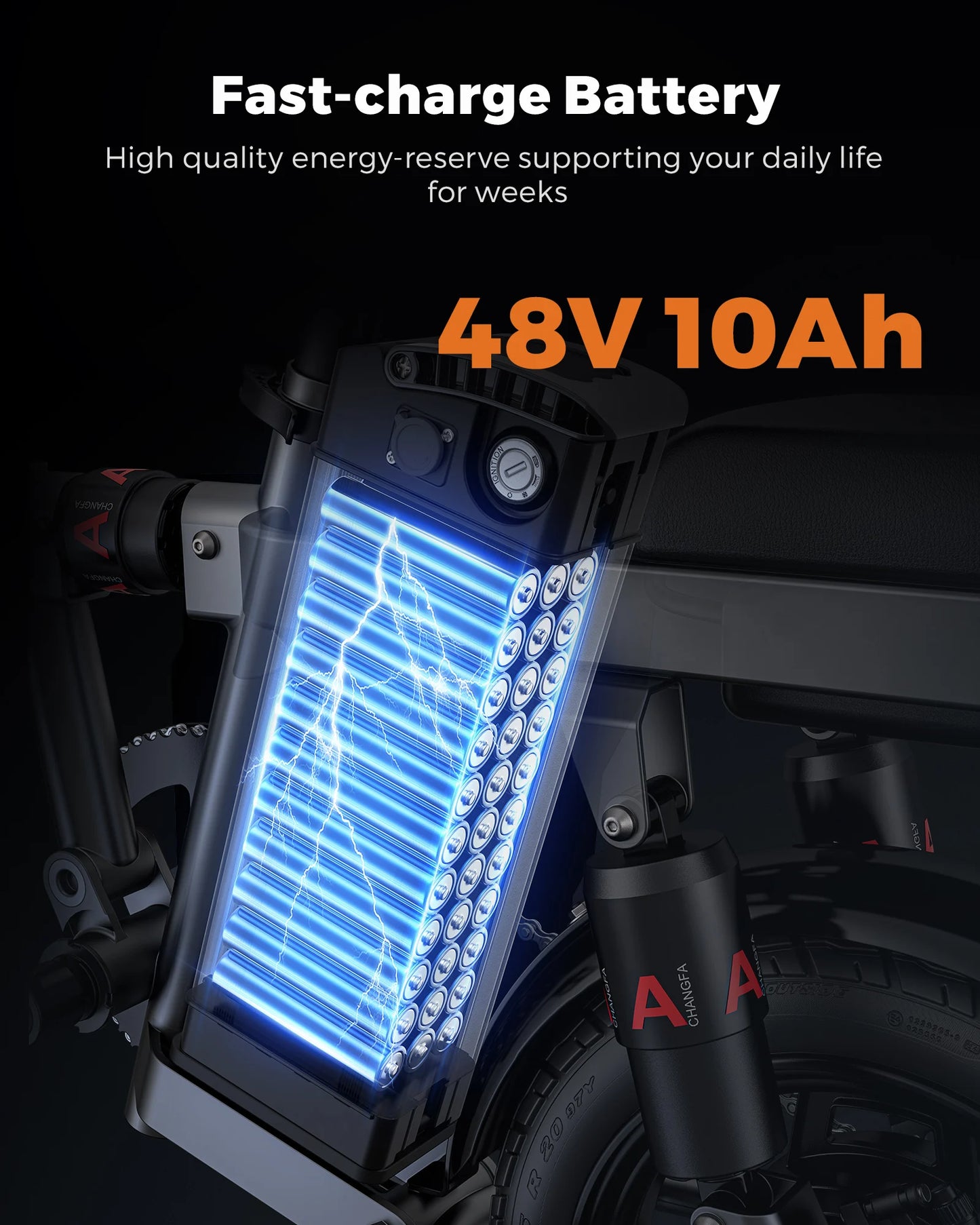 ENGWE T14 Folding Electric Bike, 14" Fat Tire City Commuter Ebike, Mini Electric Bicycle with Peak 600W Motor 48V10AH Battery