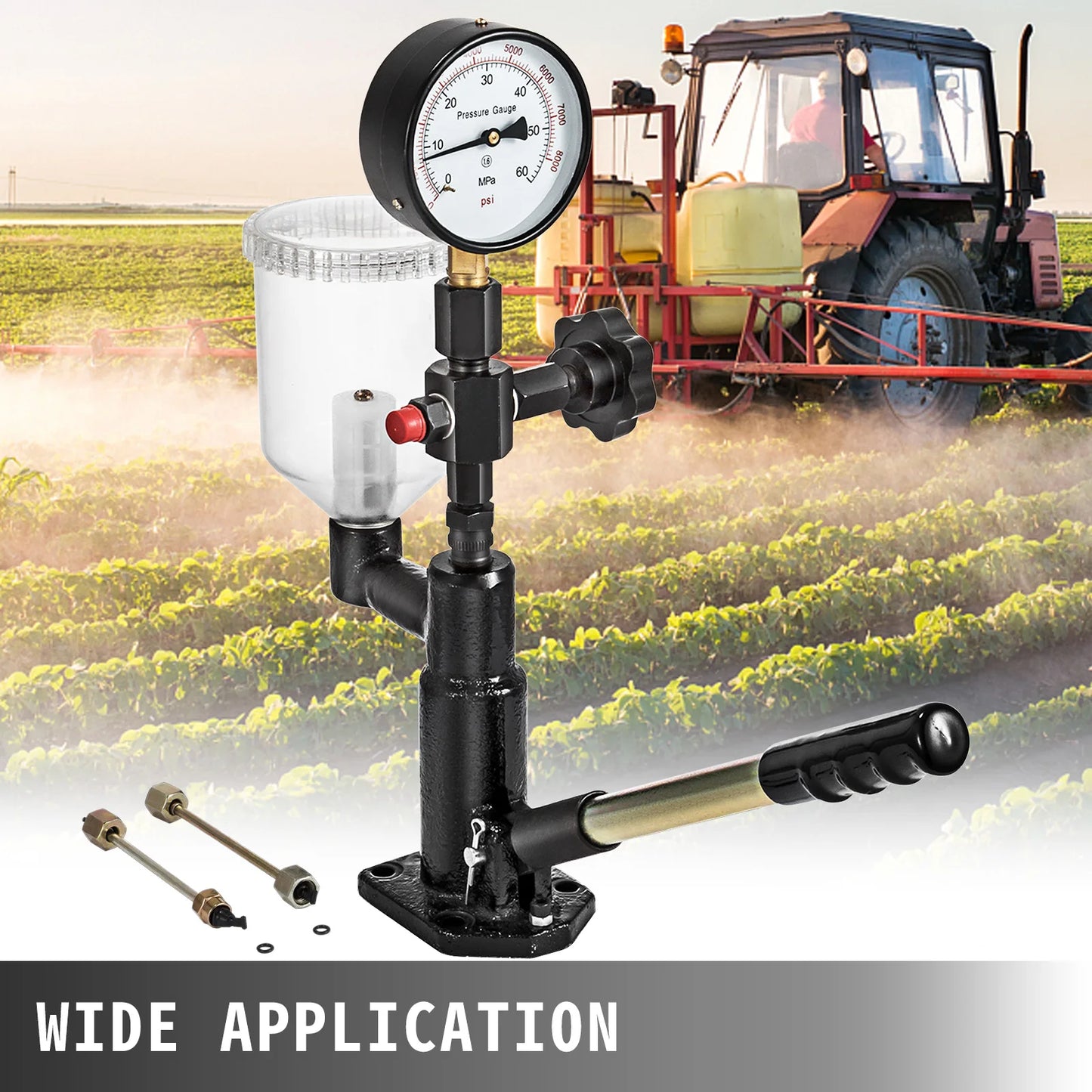 SucceBuy Diesel Fuel Injector Nozzles Tester with Dual Scale Gauge 6000PSI Engine Fuel Tester Repair Tool for Car Tractor Truck