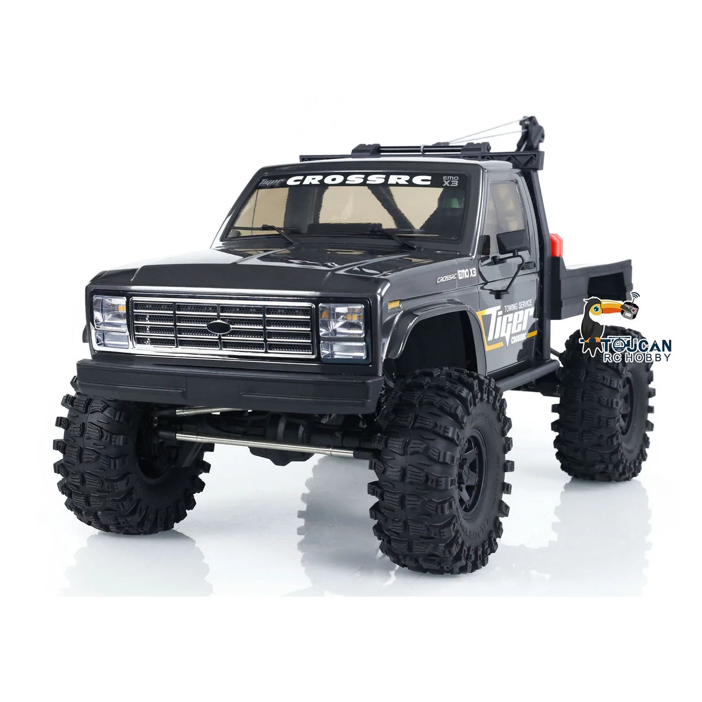 US Stock 1/8 CROSSRC EMO X3 4WD RC Rescue Towing Crawler Radio Control Car Two Speed Gearbox Brushed Motor ESC Differential Lock