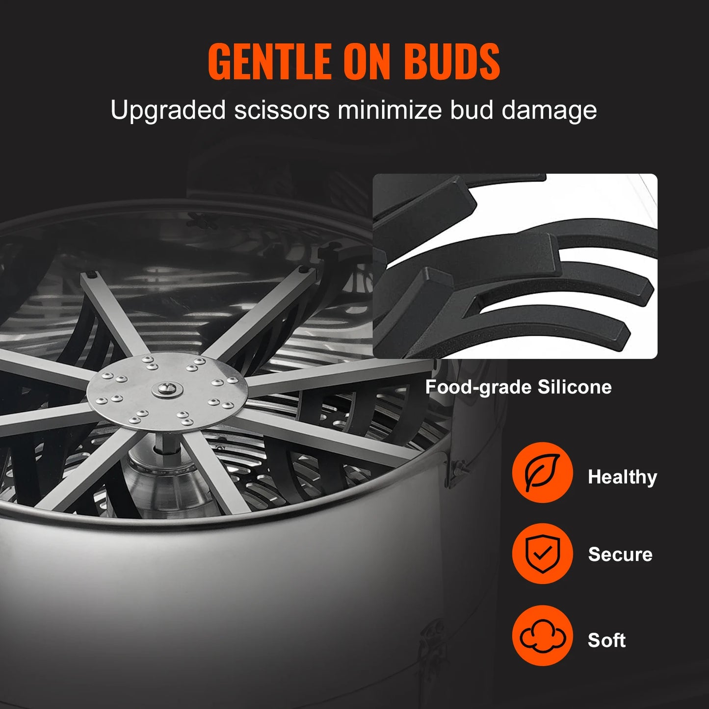 SucceBuy Electric Bud Trimmer 18in Electric Leaf Trimmer Machine Adjustable Speed Stainless-Steel Blade Bud Mesh Bag Hand Pruner