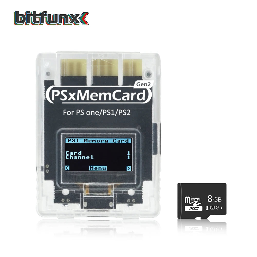 Bitfunx Three Colors PSxMemCard Gen2 Sd2psXtd With MicroSD Card for PlayStation1 PS one Playstation2 Game Consoles