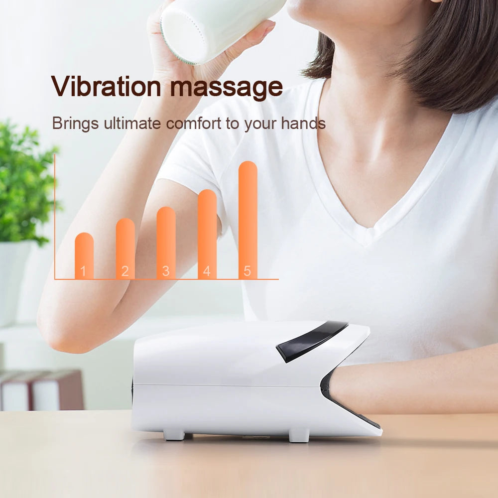 Cordless Hand Massager Machine for Wrist Arthritis Vibartion Heat and Pressure Acupoint Physiotherapy Palms Hand Shiatsu