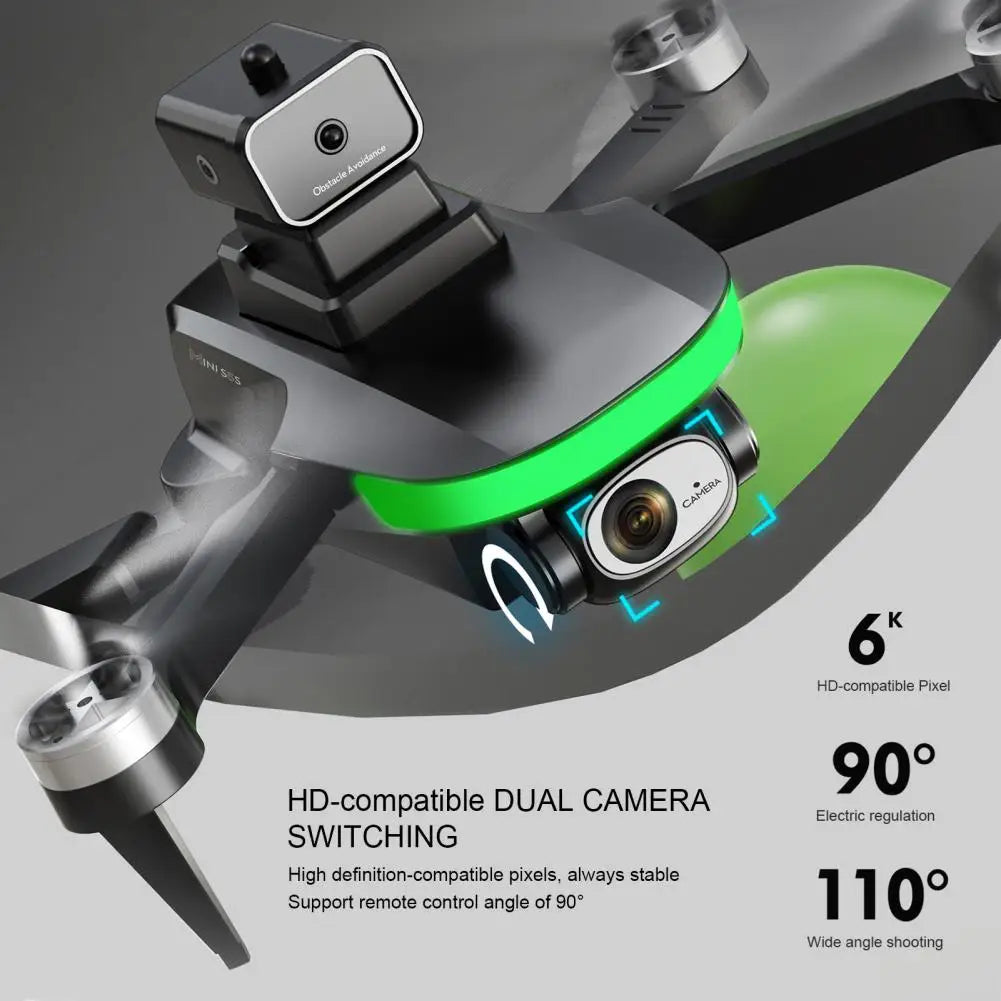Rc Drone Toy Remote Control Aircraft High Clarity 6k Camera Remote Control Drone for Aerial Photography Brushless for Kids